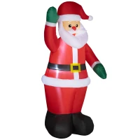 Outsunny Weihnachtsmann, 1,84 m groß, mit LED-Beleuchtung, selbstaufblasende Gartendeko(m-1)