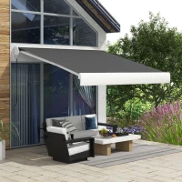 Outsunny 2.5 x 3m Electric Cassette Awning, with Remote - Grey(m-2)