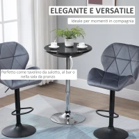 HOMCOM Tavolo Rotondo da Bar con Piano Girevole, Altezza Regolabile con Leva a Gas e Base in Acciaio, Φ61x76-97cm, Nero(m-7)