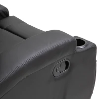 HOMCOM Massagesessel Elektrisch Relaxsessel Fernsehsessel Massagefunktion 5 Massage-Modi Liegefunktion Kunstleder Holz Metall Schaumstoff Schwarz 84 x 92 x 109 cm(m-10)