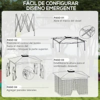 Outsunny Carpa Plegable Gazebo 3,3x3,3 m con 4 Paredes Laterales de Malla Anti-UV y Bolsa de Transporte Gris(m-4)