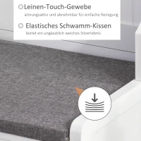HOMCOM Garderobe mit Sitzbank, 4 Kleiderhaken, 2 Schubladen, Weiß + Grau(m-7)