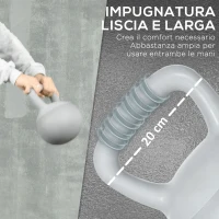 SPORTNOW Kettlebell 10kg in PVC e Sabbia Metallica per Allenamento Spalle e Bicipiti, 22x22x29 cm, Grigio(m-4)