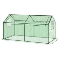 Outsunny Foliegewächshaus mit Fenster Treibhaus Tomatenhaus Frühbeet 180 x 92 x 92 cm Grün(m-10)