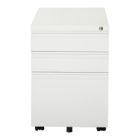 Vinsetto Cajonera de Oficina con Ruedas Mueble con Cerradura 2 Cajones y 1 Archivador para Tamaño A4 Carta 39x48x60 cm Blanco