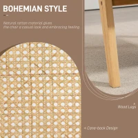 HOMCOM Wooden Rattan Weave Panel Accent Chair - Natural Finish(m-4)