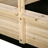 Outsunny Sabbiera per Bambini 3-8 Anni con Tettuccio Regolabile, in Legno di Abete e Poliestere, 118x118x118 cm(m-9)