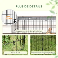 PawHut Parc enclos modulable acier avec bache pour lapins rongeurs petits animaux intérieur extérieur 220L x 85l x 70H cm vert(m-7)