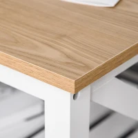 HOMCOM Mesa de Centro para Salón Mesa de Café con Estante de Almacenamiento Inferior para Dormitorio 116x60x48 cm Natural y Blanco(m-7)
