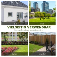 Outsunny Gartenbank 2-Sitzer Parkbank Sitzbank mit Rückenlehne bis 220 kg Gartenmöbel wetterfest Antik Metall Kaffee 114 x 53,5 x 91 cm(m-6)