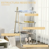 HOMCOM Tendedero Eléctrico Plegable de 3 Niveles Secador de Ropa y Zapatos de Aleación de Aluminio 66x73x135 cm Plata(m-6)