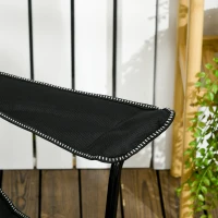 Outsunny Chaise de camping pliable avec repose-pied + Porte-gobelets + coussin appui-tête et sac de transport inclus noir(m-9)