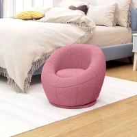 HOMCOM Modern Accent Chair, Swivel Upholstered Armchair for Living Room, Bedroom, Home Office, Pink(m-7)