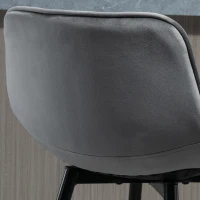 HOMCOM Lot de 2 tabourets chaises de bar design en velours capitonné et métal hauteur 64,5 cm - gris(m-8)