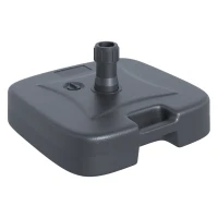 Outsunny Base per Ombrellone da Giardino in HDPE, Basamento per Ombrellone con Maniglia, Supporto per Ombrelloni con Pali Ø38mm, Riempibile con 20 kg di Acqua e 30 kg di Sabbia, Nero(m-10)