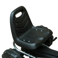 HOMCOM Go Kart Coche de Pedales Deportivo de Acero con Frenos para Niños de 3-5 Años 88x51x48cm Color Negro y Amarillo(m-6)