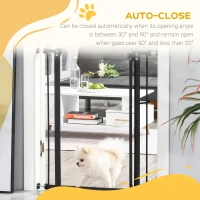 PawHut Pressure Fit Dog Stair Gate No Drilling Safety Gate Auto Close for Doorways, Hallways, 74-80cm Adjustable, 94cm Tall, Black(m-5)
