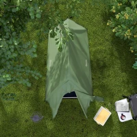 Outsunny Double Layer Camping Tent, 1-2 Man Backpacking Tent with Carry Bag, 2000mm Waterproof and Lightweight, Green(m-8)