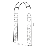 Outsunny Rosenbogen aus Metall Rankhilfe für Kletterpflanzen Gartenbogen mit Spitze Metallstruktur Torbogen Rankbogen für Rosen Bögen Rankgitter Rosenhilfe für Garten 114 x 30 x 230 cm Schwarz(m-3)