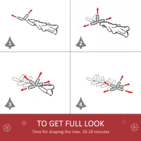 HOMCOM 3FT Pre-Lit Artificial Christmas Tree w/ Fibre Optic LED Lights Holiday Home Xmas Decoration-White(m-6)