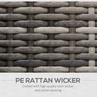 Outsunny Single Rattan Garden Chair, PE Wicker Garden Armchair with Cushions, Outdoor Rattan Chair with Armrests and Steel Frame for Conservatory, Porch, Patio, Balcony, Dark Grey(m-6)