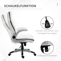 Vinsetto Ergonomischer Bürostuhl mit klappbare Armlehnen, Höhenverstellbarer Schreibtischstuhl mit Wippfunktion, dick gepolsterter Stuhl mit verstellbare gepolsterte Armlehne 69 x 67 x 113-121 cm(m-4)