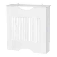 HOMCOM Cubre Radiador 78x19x82 cm Cubierta de Radiador de MDF Moderno con Estante Carga 10 kg y Dispositivo Antivuelco para Sala de Estar Dormitorio Blanco(m-10)