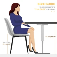 HOMCOM Dining Chairs Set of 2, Modern Kitchen Chairs with Linen-touch Upholstery and Steel Legs for Living Room, Bedroom, Grey(m-7)