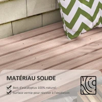 Outsunny Banc de jardin 2 places banc d'extérieur sans dossier assise à lattes cadre en bois pour jardin, terrasse, cour(m-4)