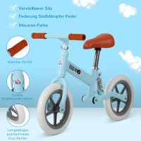 HOMCOM Kinder Laufrad, Lauflernrad mit Stoßdämpfer, Balance Bike, Kinderrad, 2-5 Jahre, Sitzhöhenverstellbar, PP, Blau, 85 x 36 x 54 cm(m-6)