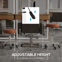 Vinsetto PU Leather Rolling Stool, Height Adjustable Stool Chair with Wheels for Salon, Massage, Spa, Brown(m-4)