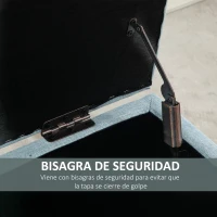 HOMCOM Baúl de Almacenaje para Dormitorio 72L Tapizado en Lino con Patas de Madera 110x39x45 cm Verde Claro(m-7)