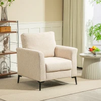 HOMCOM Linen-Look Armchair - Beige(m-2)