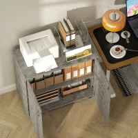 Vinsetto Two-Tier Locking Office Storage Cabinet - Grey(m-9)