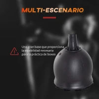 HOMCOM Saco de Boxeo de Pie 165 cm con Base Rellenable de Agua 22,5 kg o Arena 27,5 kg y Ventosas de Goma para Adultos y Niños 50x50x165 cm Negro(m-6)