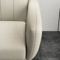 HOMCOM Canapé-lit convertible 3 places dossier inclinable 3 positions pieds bois tissu aspect lin beige(m-7)