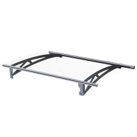 Outsunny Door Awning Canopy Window Rain Shelter Cover Front Back Porch Window Shade Aluminium Bracket 120cm x 90cm(m-6)