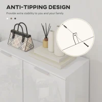 HOMCOM Five-Shelf Shoe Storage Cupboard - White(m-6)