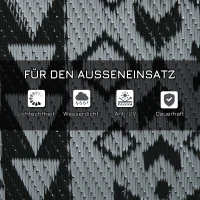 Outsunny Outdoor Wendeteppich, wasserfest, geometrisch, 182x274cm, Schwarz/Grau(m-6)