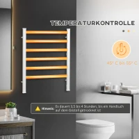 HOMCOM Handtuchwärmer, elektrisch, freistehend/Wandmontage, 45-55° C, Aluminiumrahmen, silber, 90 x 69 x 36cm(m-5)