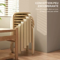 HOMCOM Ensemble de 6 tabourets empilables modernes ronds pour la cuisine, la salle à manger, le bureau, Ø40 x 45H cm(m-4)