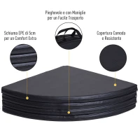 HOMCOM Tappeto per Pole Dance Ballo Ginnastica Antiscivolo Pieghevole per Casa Palestra in PVC EPE Nero Ф150x5cm(m-5)