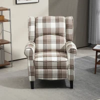 HOMCOM 160° Reclining Armchair, with Footrest - Brown(m-7)