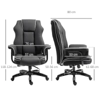Vinsetto Faux Leather Executive Office Chair, with Contrast Piping - Black/White(m-3)
