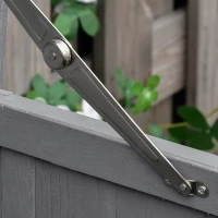 Outsunny Armadio da Giardino a 2 Ripiani in Legno di Abete con Tetto Apribile, 74x43x88 cm, Grigio Scuro(m-8)