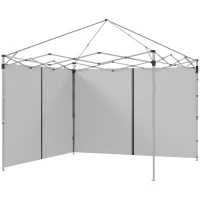 Outsunny Set of Two 3 x 3(m) Replacement Zipped Gazebo Walls - Grey(m-11)