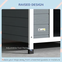 PawHut Outdoor Dog Kennel, Wooden Dog House, with Removable Floor, Anti-Corrosion Wood, for Large Dogs, 106.5H x 110W x 98Dcm(m-7)