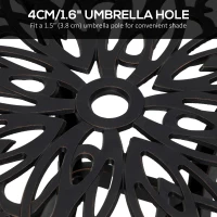 Outsunny Cast Aluminium Bistro Table, Outdoor Square Side Table with Umbrella Hole, Garden Table for Balcony, Bronze Tone(m-4)