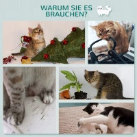 PawHut Wandkratzbaum Katzen-Kletterwand Kratzbaum Katzenmöbel für die Wand Kletterspaß für Katzen Wandmontage Holz Hellgrau+Beige 66 x 28 x 137 cm(m-6)