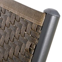 Outsunny Rattan-Schaukelstuhl Bistroset 3 teilige 2 Stühle 1 Tisch Aluminium Komfort UV-Beständig für Gärten Terrassen Pools patio(m-9)